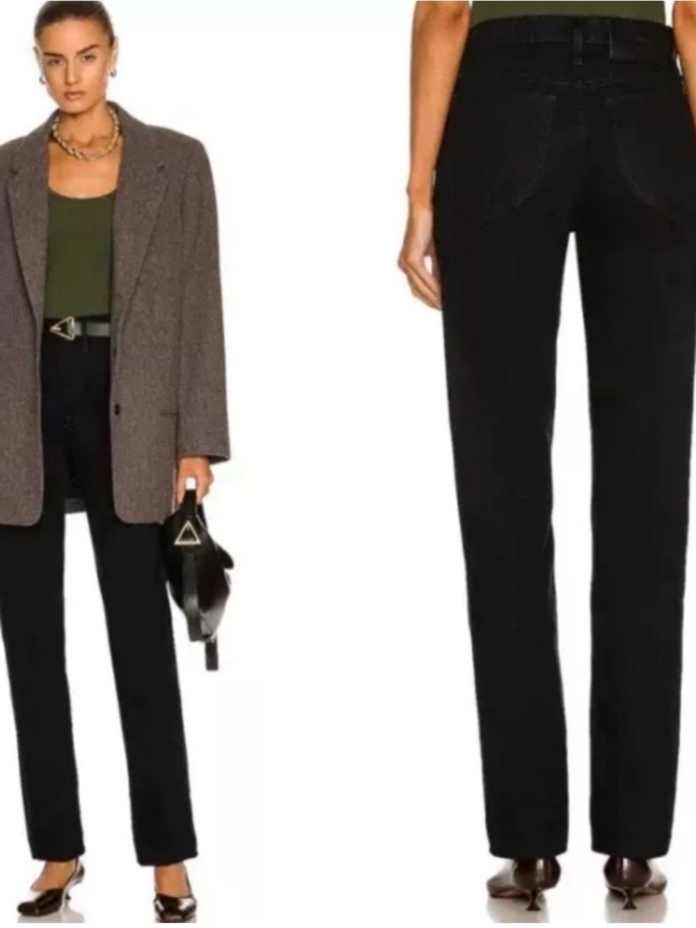 Frame Denim Black Straight-Leg Jeans